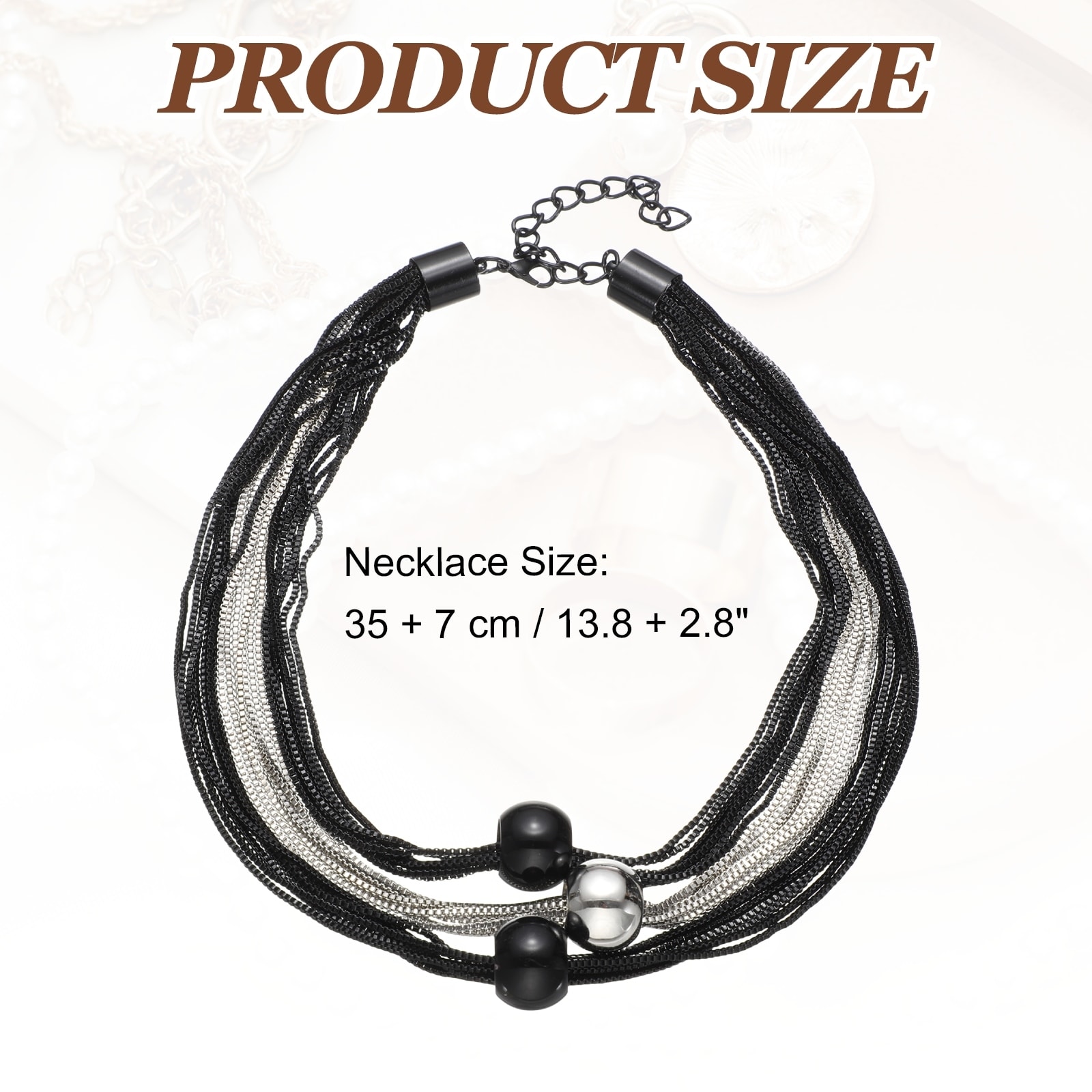 Chunky 3 Beads Necklace for Women Party Jewelry Accessories Gifts