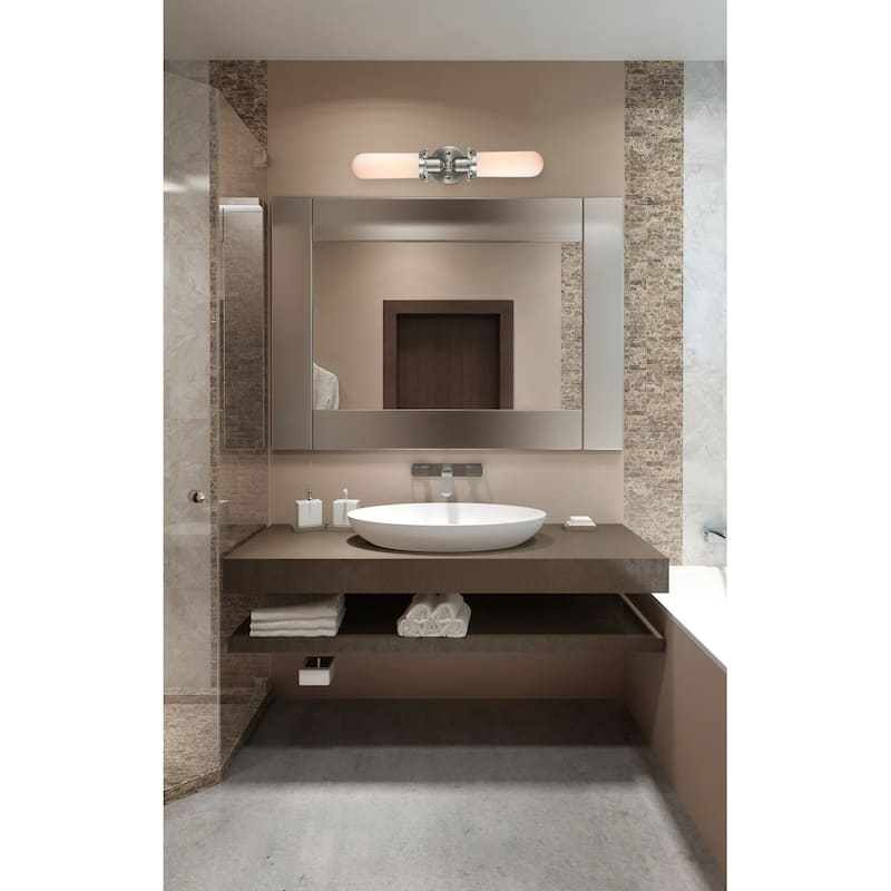 Innovations Lighting Centri 2 Light 22" Wide Bathroom Vanity Light - Brushed Satin Nickel / Matte White Cased
