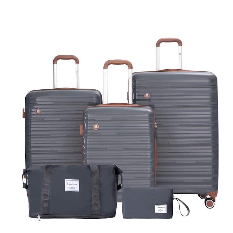 5PCS ABS Luggage Sets with TSA Lock - Dark Grey