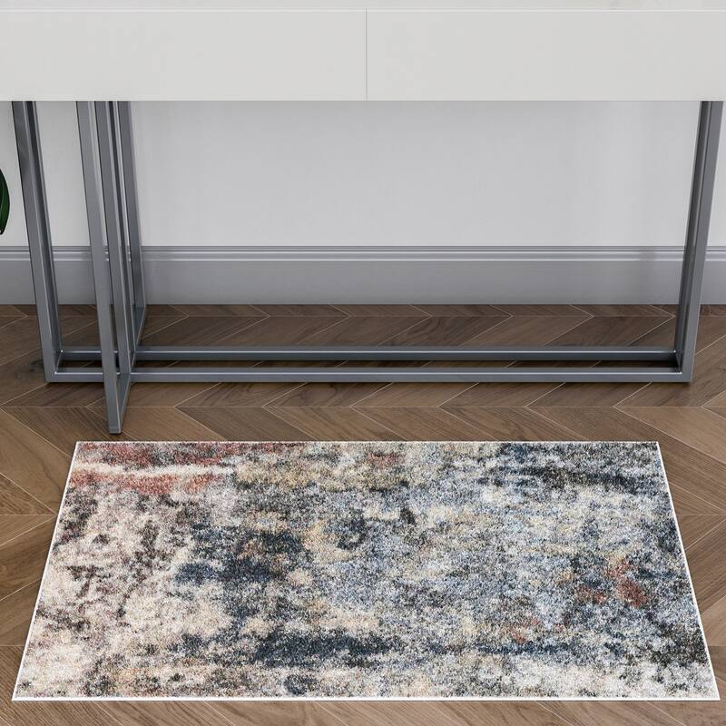 Rayna Bohemian & Eclectic Graphic Print Indoor Area Rug - 2' x 2'11'' - Navy