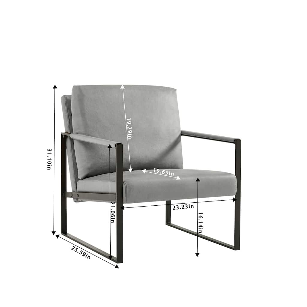 Homy Lin Living Room, Office or The Reception Area PVC Leather Accent arm Chair with Extra Thick Padded backrest