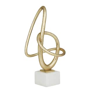 Gold Polystone Swirl Abstract Decorative Sculpture