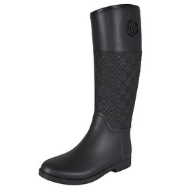 tory burch marion quilted rain boots