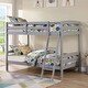 preview thumbnail 1 of 8, Wooden Twin over Twin Bunk Bed with Angled Ladder Gray