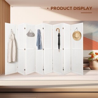 8 Panel Freestanding Wood Room Folding Privacy Screen - Bed Bath ...