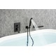 preview thumbnail 11 of 32, Modern Wall Mounted Bathtub Faucet with Hand Shower 180° Swivel Tub Filler Faucet Single Handle Contemporary Tub Faucet