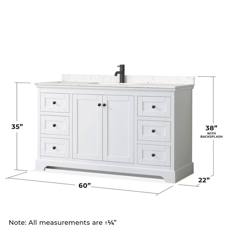 Wyndham Collection Avery 60" Free Standing Single Basin Vanity Set