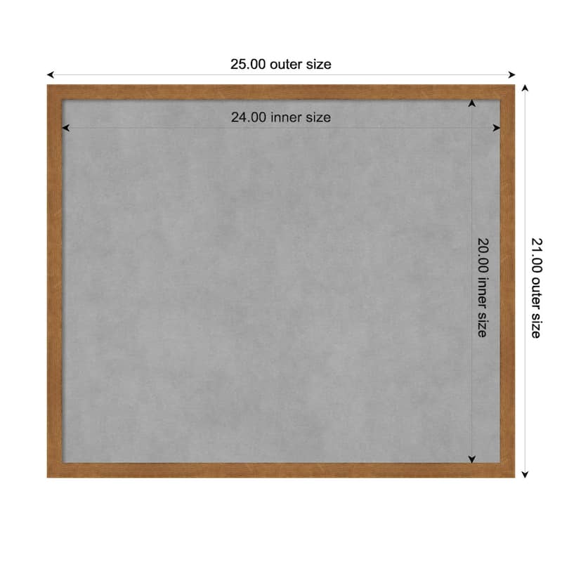 Amanti Art Carlisle Blonde Narrow Framed Magnetic Board - Board Size 24x20