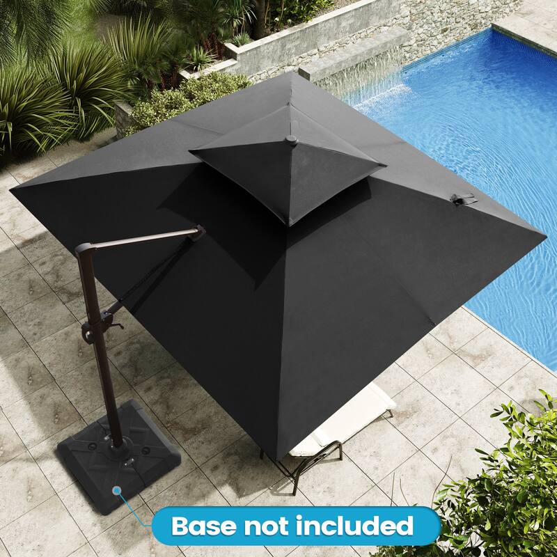 10.5ft Outdoor Patio Double Top Cantilever Offset Umbrella