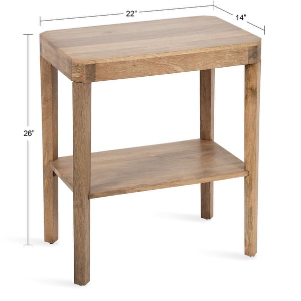 dimension image slide 11 of 13, Kate and Laurel Talcott Wood Side Table