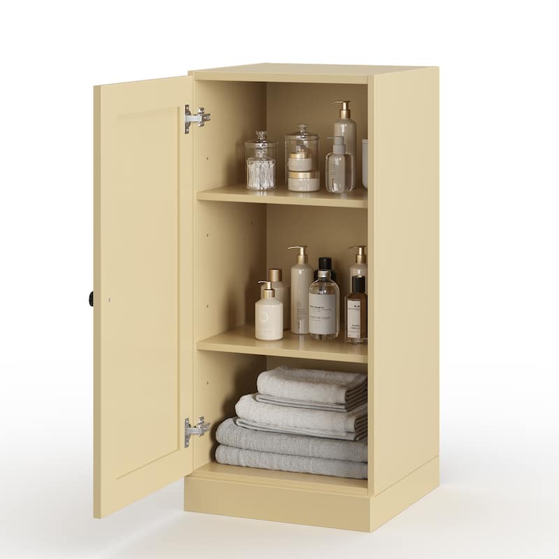 Palace Imports 100% Solid Wood 16.5" Bathroom Storage Cabinet with Shaker Door and Adjustable Shelves - Yellow