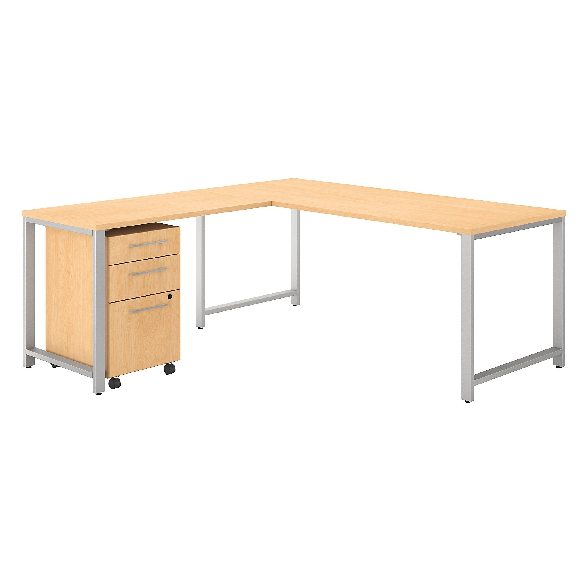 Shop Bush Business Furniture 400 Series 72w L Shaped Desk With File Cabinet Overstock 28587168