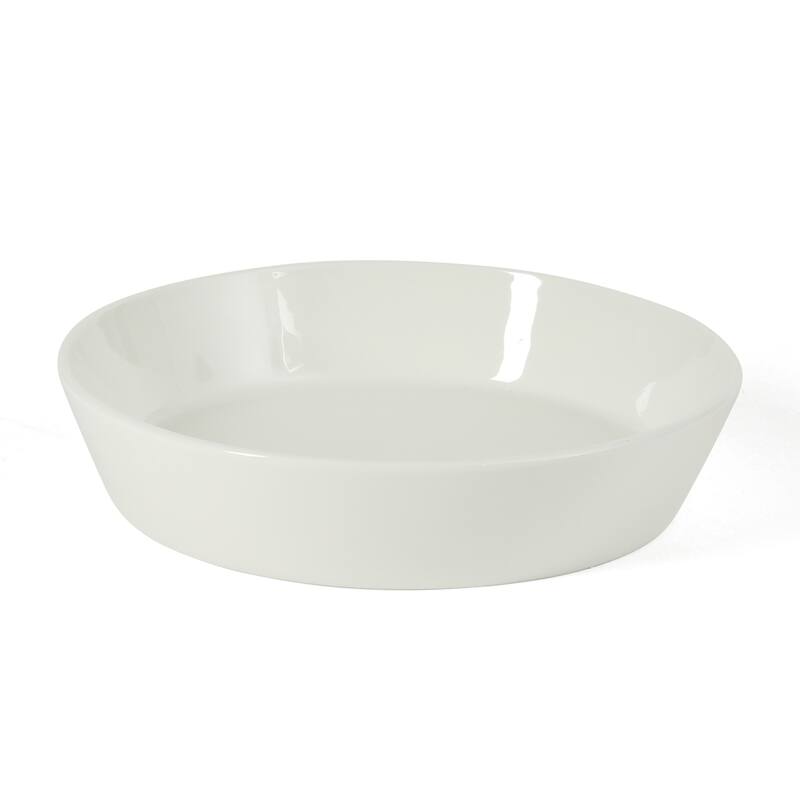 Martha Stewart Selma 6-Piece 41oz 8 Inch Large Pasta Bowls Porcelain Ceramic Chip and Scratch Resistant Shallow Bowls