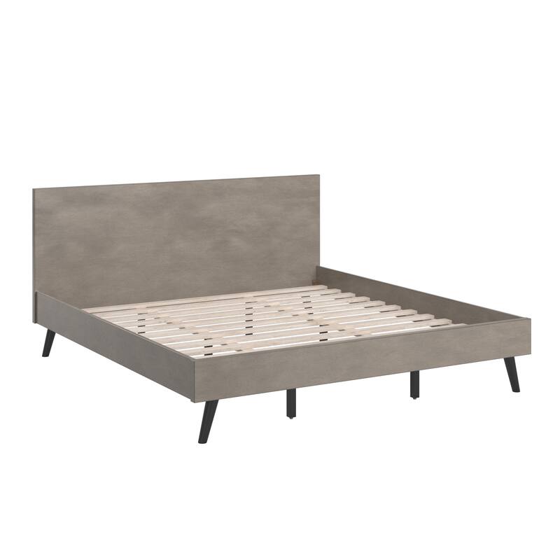 Noe Mid-Century Black Legs Platform Bed by iNSPIRE Q Modern