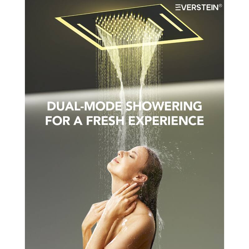 Multi-Function Thermostatic Shower System – Rainfall, Waterfall, Body Jets & LED Smart Control - 15*23