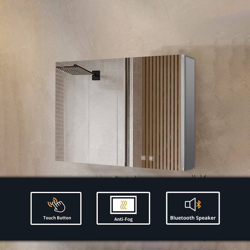 Corsica Surface-Mount LED Mirror Medicine Cabinet with Defogger