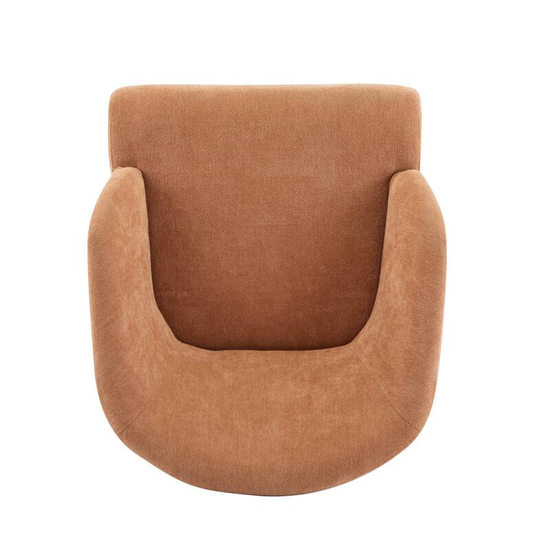 Round Back Lounge Chair Accent Chair with Wooden Legs for Living Room