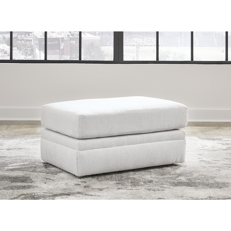 Signature Design by Ashley Maitelynn White Ottoman - 34"W x 24"D x 18"H - White