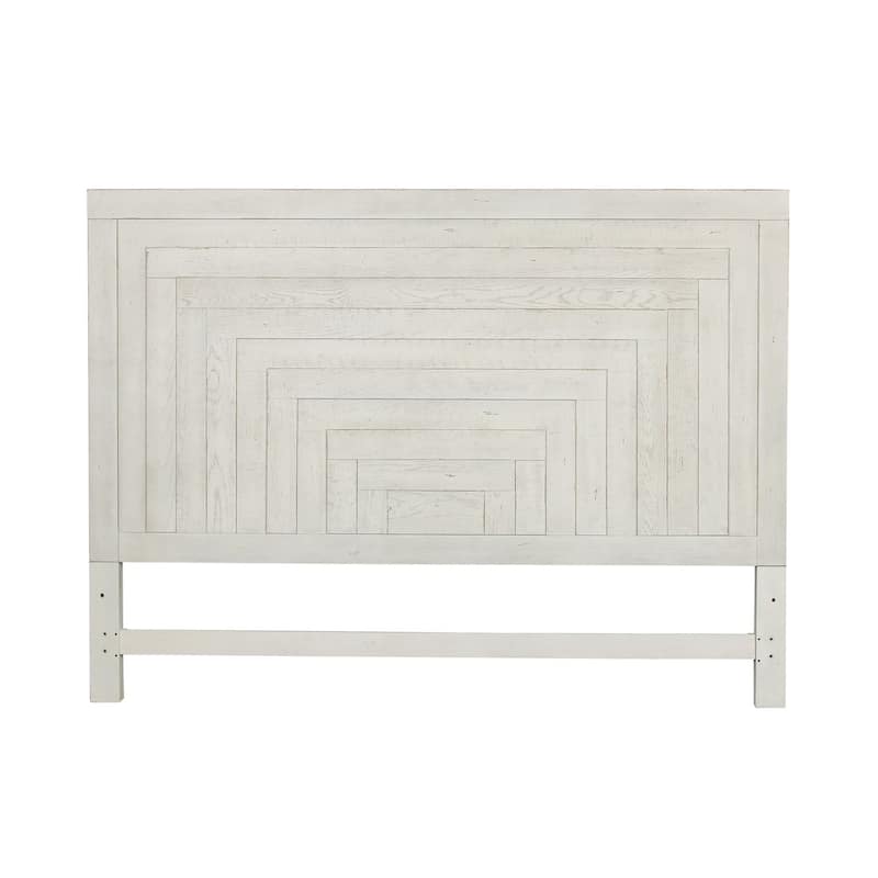 Modern Farmhouse Flea Market White Distressed King Panel Headboard