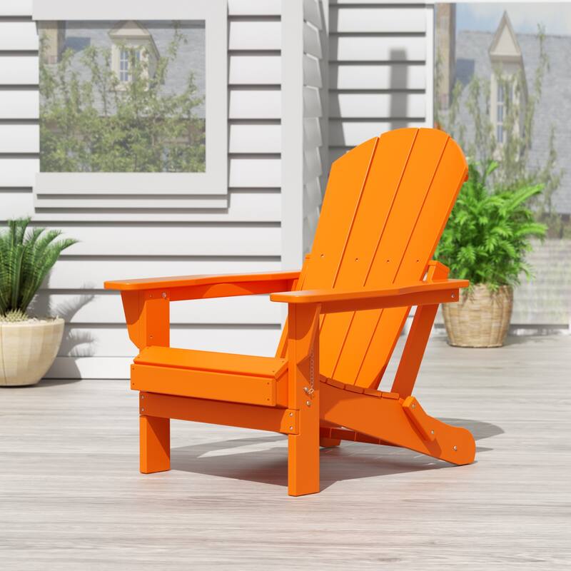POLYTRENDS Laguna Folding Poly Eco-Friendly All Weather Outdoor Adirondack Chair