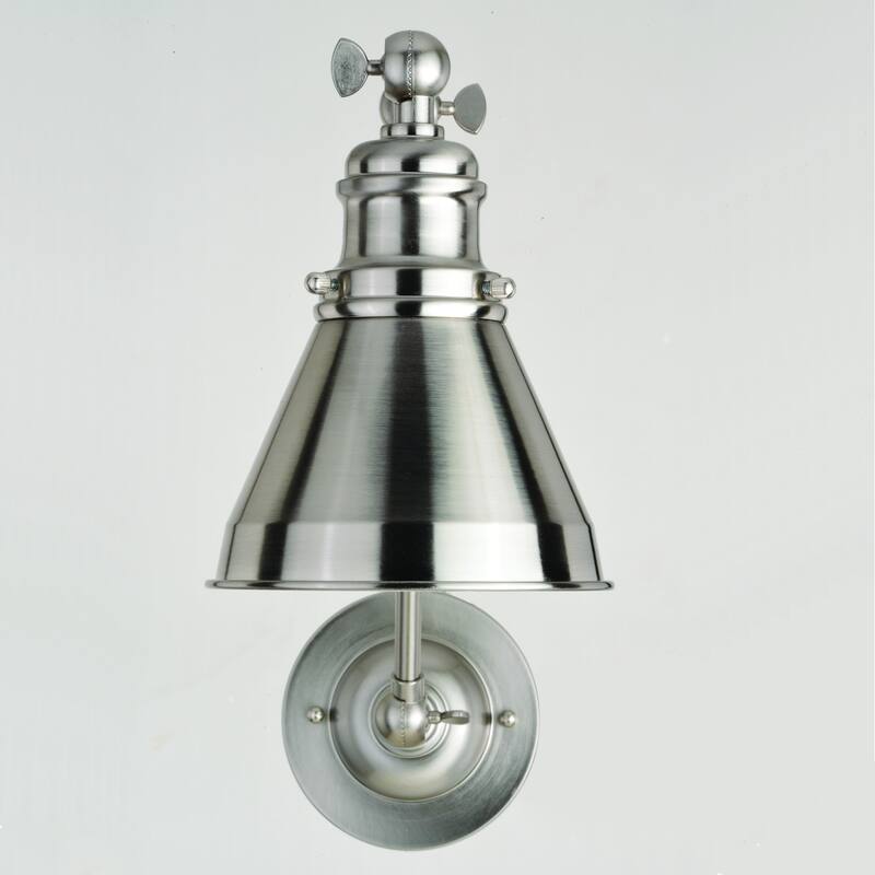 Alexis Reading Light Adjustable Swing Arm Wall Lamp with Metal Shade