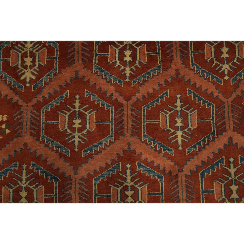 Hand Knotted Oriental 100% Wool Carpet Transitional Tribal Oranges & Rust Anatolian Area Rug - 8' 10'' X 7' 5''