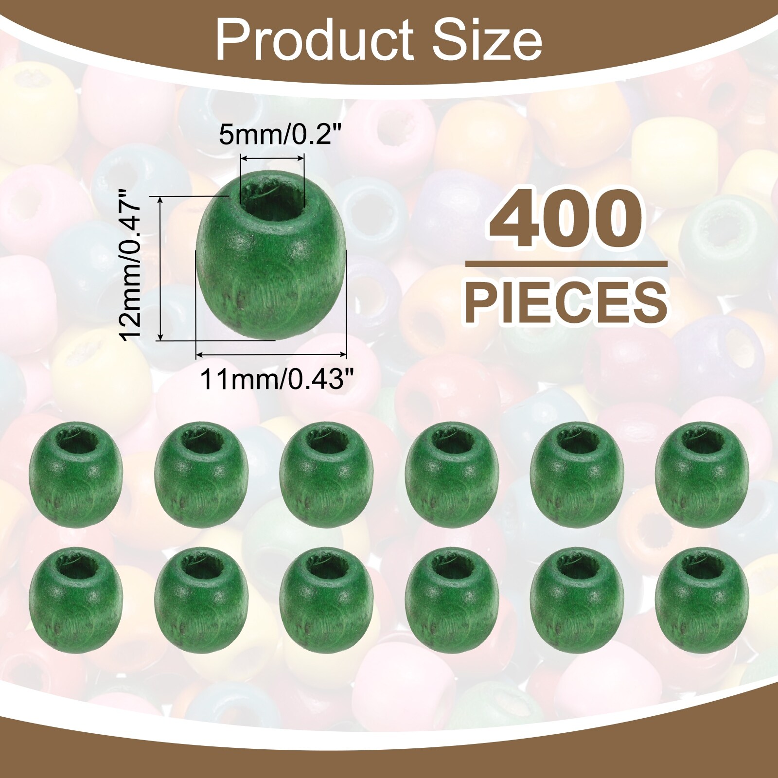 Wood Beads, Colorful Round Wooden Beads Loose Beads