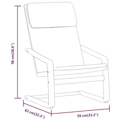 vidaXL Relaxing Chair Cream Fabric - 23.2" x 32.3" x 38.6"