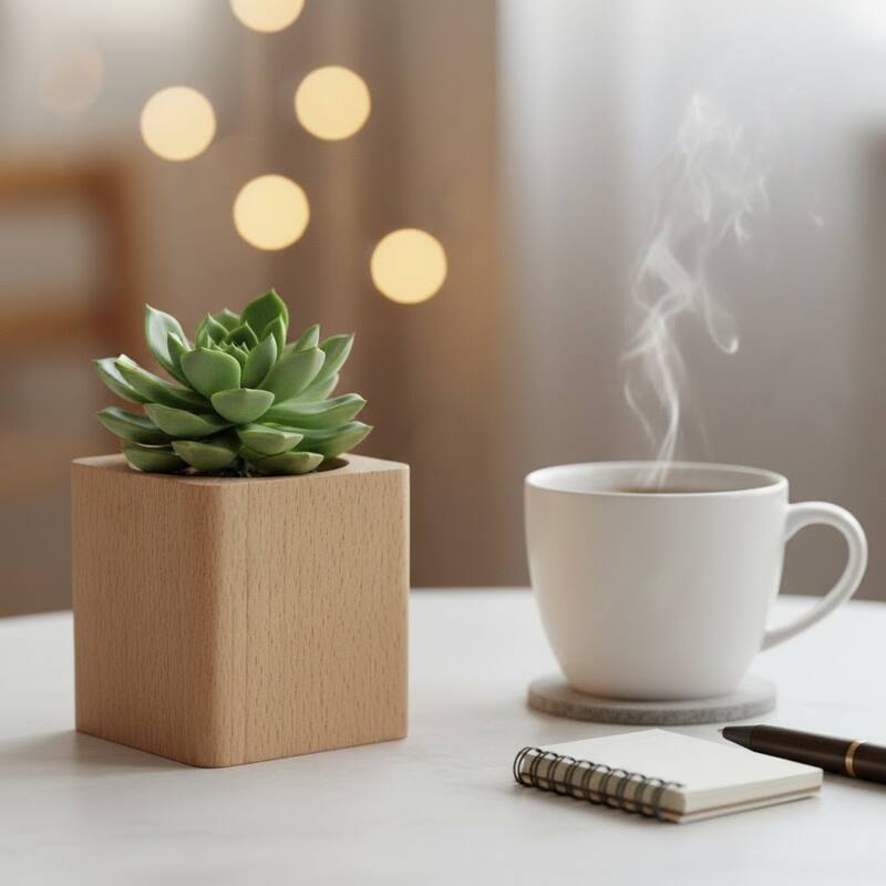 Modern Natural Finish Tealight Candle Holder, Set of 3