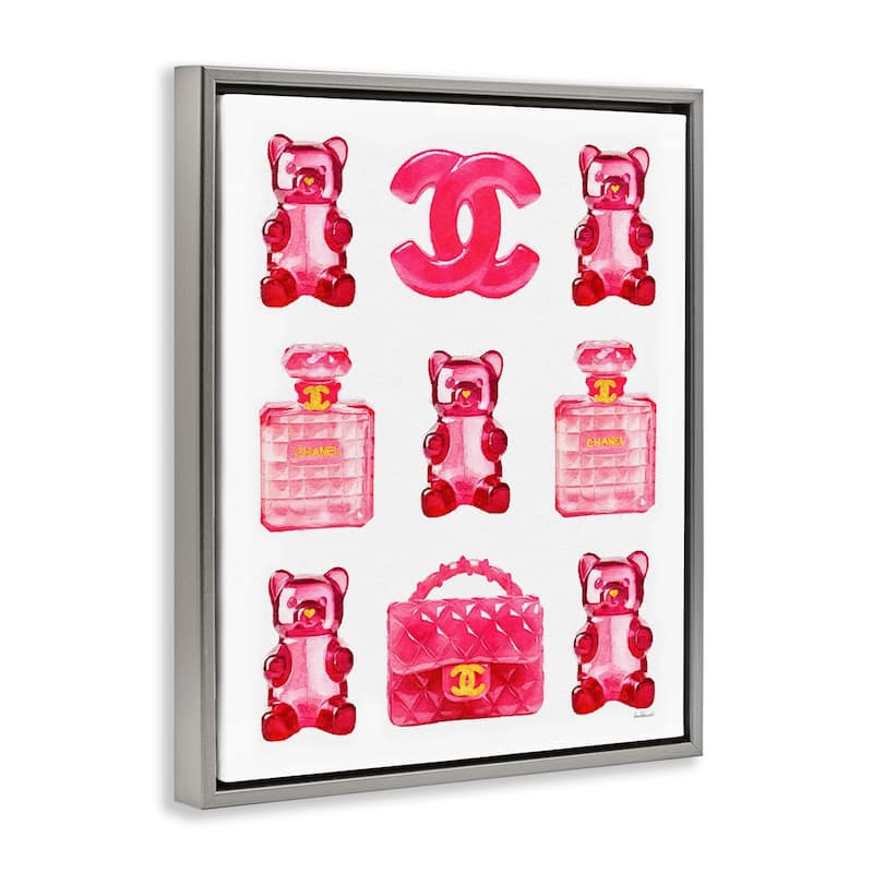 Stupell Red Glam Gummy Candy Framed Floater Canvas Wall Art Design by Amanda Greenwood