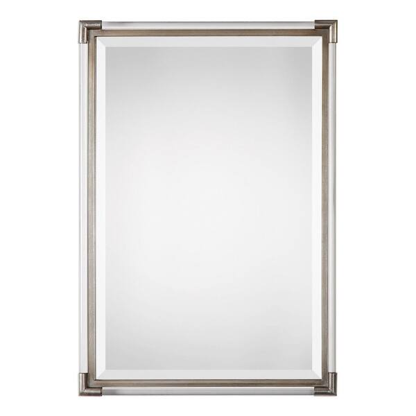 slide 2 of 2, Uttermost Mackai 33" X 23" Rectangular Contemporary Wall Mirror with Silver Leaf