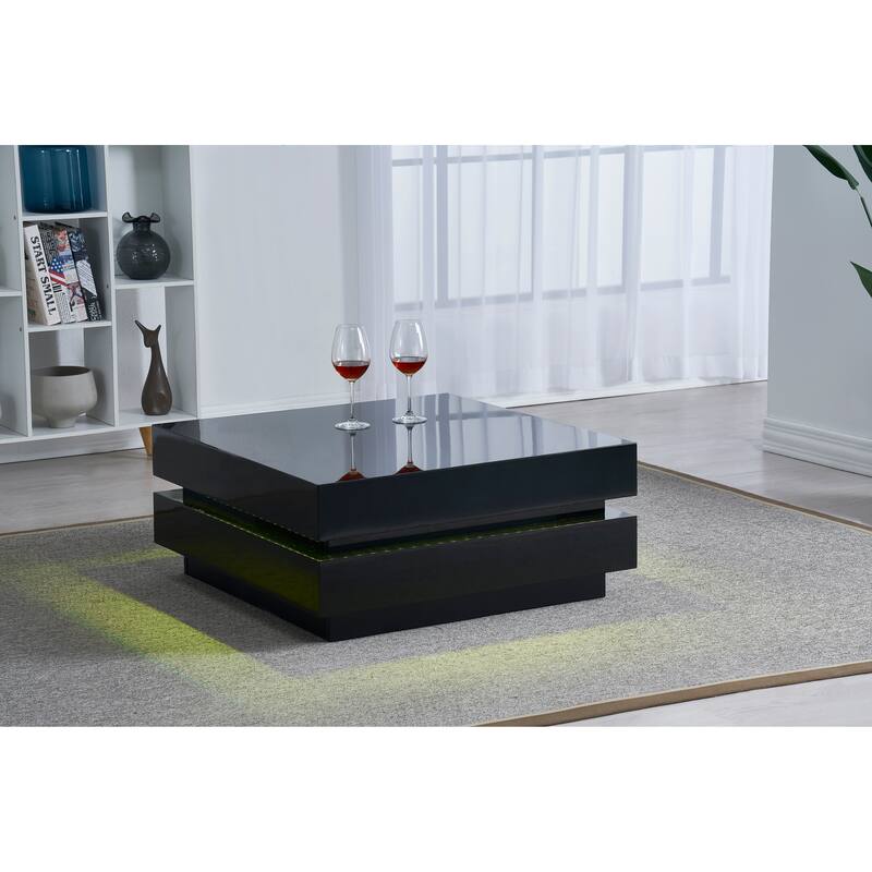 Artiva La Villino Il Coffee Table With Remote, Black - Black