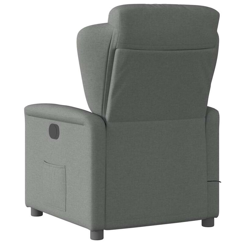 vidaXL Massage Recliner Chair Dark Grey Fabric