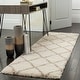 preview thumbnail 108 of 135, SAFAVIEH Hudson Shag Estella Diamond Trellis 2-inch Thick Rug 2'3" x 8' Runner - Ivory/Beige