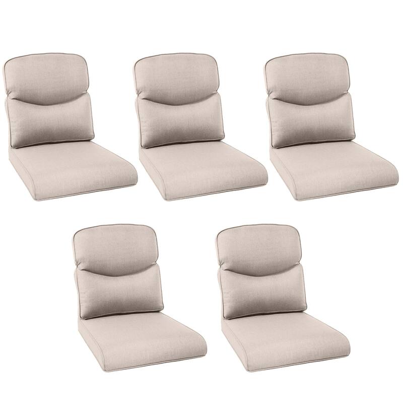 Pocassy 22x25x4 Inch Outdoor Cushion for Swivel Chairs Sofa Set - Beige Cushion - 5 Set Seat & Back Cushion