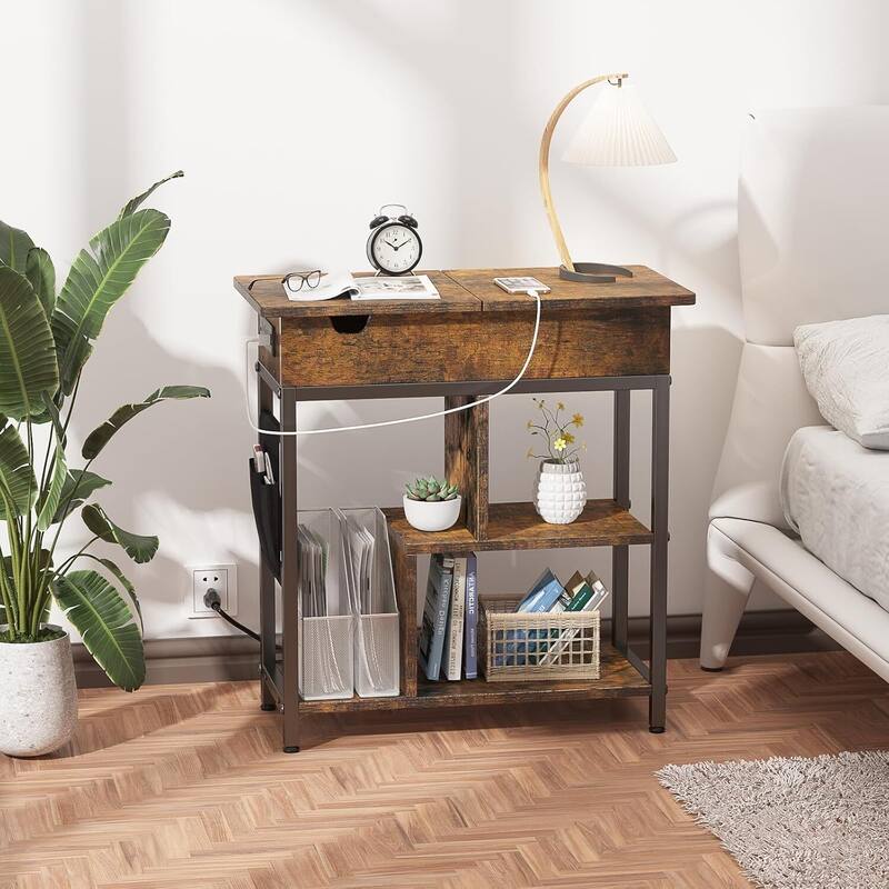 Fashionwu End Table with Charging Station