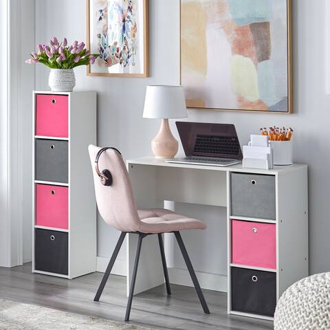 Simple Living Jolie Pink Writing Desk and Bookcase Set