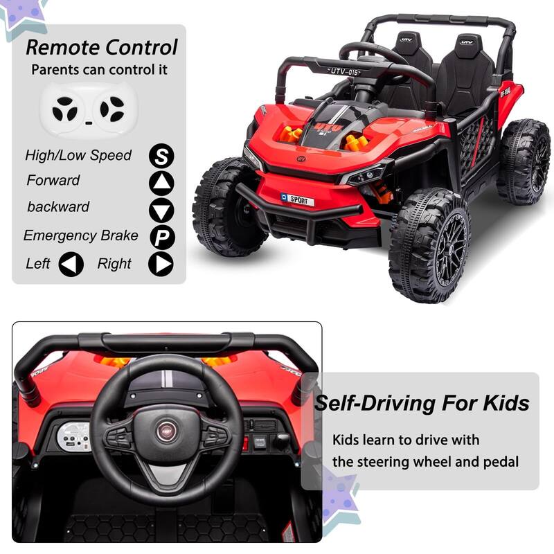 12V 7AH Ride On UTV, Battery Powered Electric Vehicle w/Remote Control