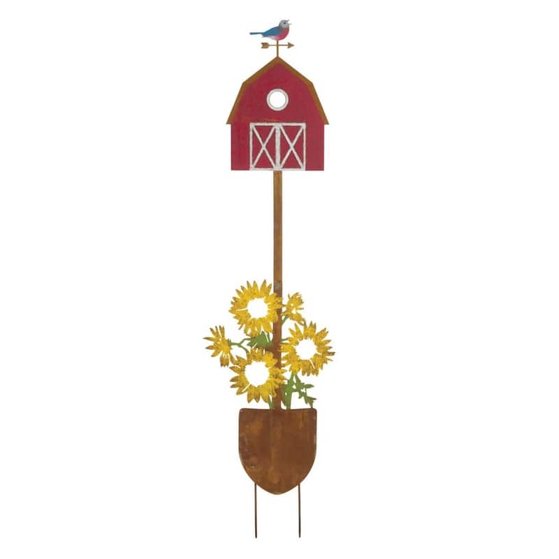 Rustic Birdhouse Stake - Barn