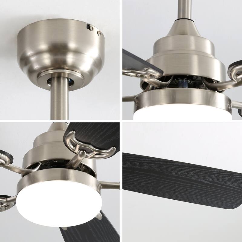52-Inch Modern LED Ceiling Fan with Dual-Color Blades & Remote
