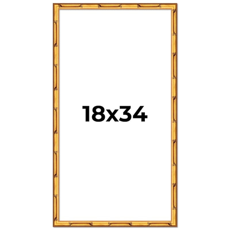 18x34 Frame Gold Bamboo Solid Wood Picture Frame | 1 Inch Moulding
