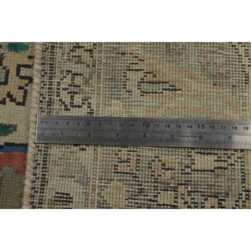 Hand Knotted Oriental 100% Wool Carpet Traditional Floral Beige & Ivories Tabriz Area Rug - 9' 5'' X 6' 5''