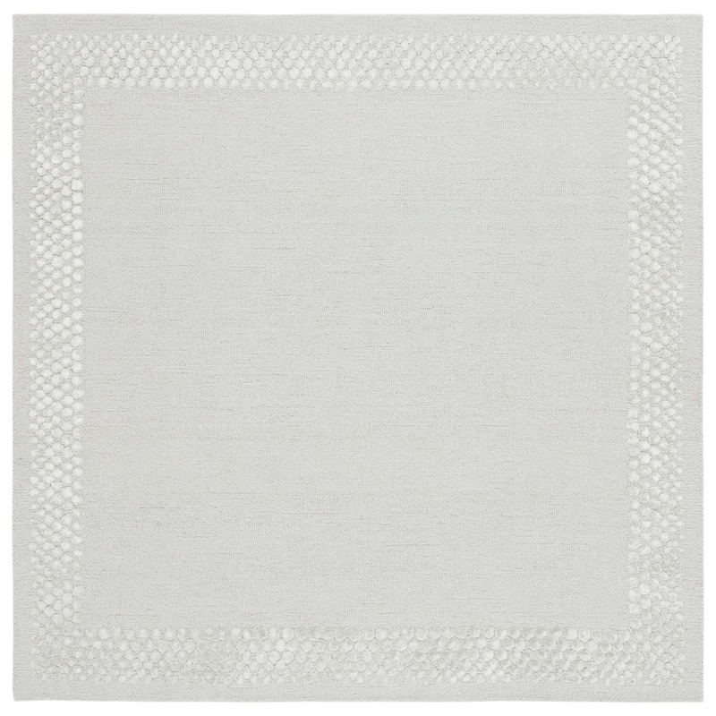 SAFAVIEH Handmade Glamour Printed Border Viscose Rug - 6' Square - Light Grey