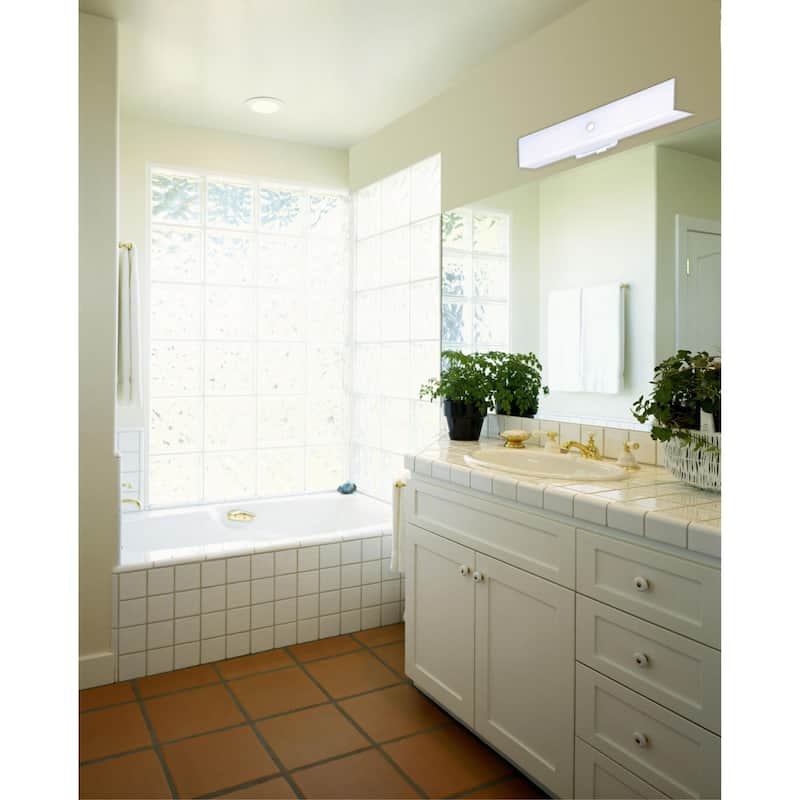 Westinghouse Interior Wall Fixture, White Finish Base with White Ceramic Glass