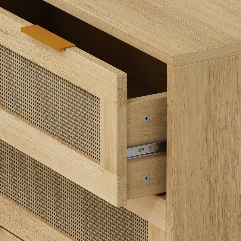 Rattan 3-Drawers Buffet Storage Cabinet (Set of 2)