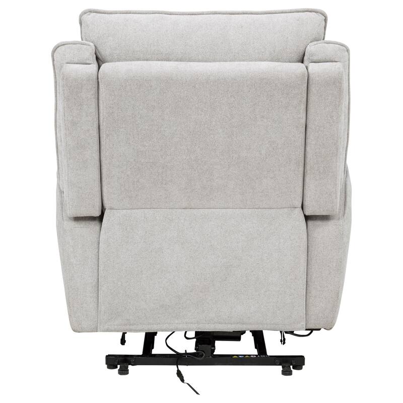 Sylmar Chenille Upholstered Dual Power Lift Recliner Grey