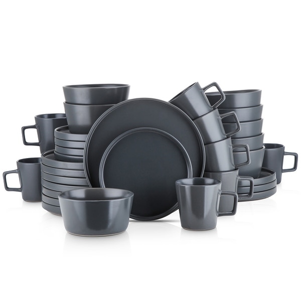 Stone Lain 32-piece Grey Stoneware Dinnerware Set (Service for 8). Opens flyout.