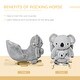 preview thumbnail 13 of 18, Rabbit Rocking Horse with Sounds, Safety Belt, and Poplar Wood Base, Ages 18-36 Months, ASTM Certified