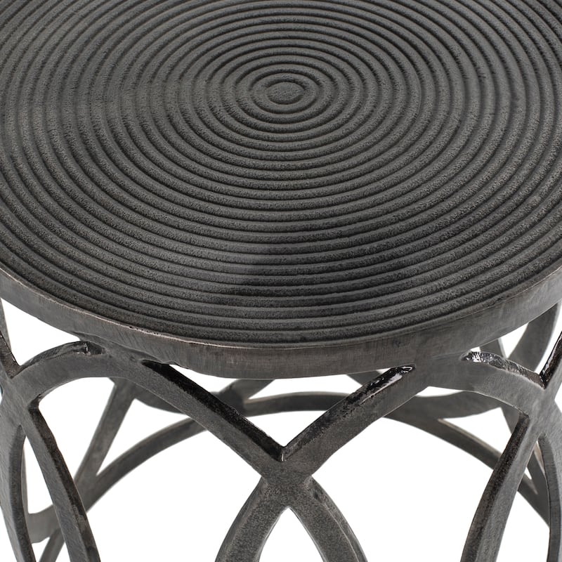 Artistic Weavers Mullac Glam Metal Drum 16-inch Tall Accent Table - 18"H x 16"W x 16"D