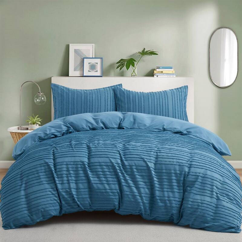 Striped Clipped Jacquard Duvet Cover Set
